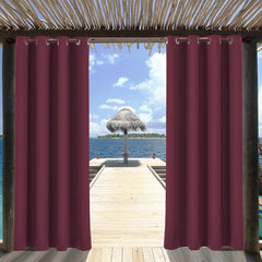 Lofaris Sun Blocking Privacy Waterproof Grommet Top Outdoor Curtains for Front Porch