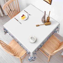 Lofaris White Usa Flag Dwarf Independence Square Tablecloth