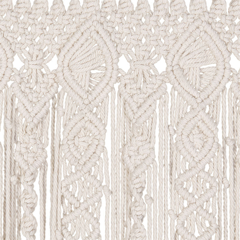 Lofaris White Woven Doorway Macrame Curtain String Decor