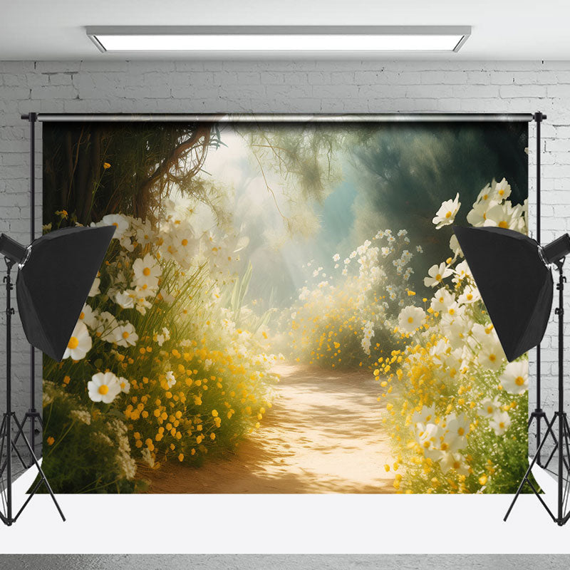 Lofaris White Yellow Wildflower Warm Sunshine Spring Backdrop