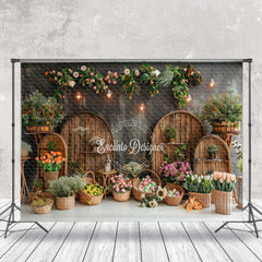 Lofaris Whitish Black Arch Floral Eggs Easter Photo Backdrop