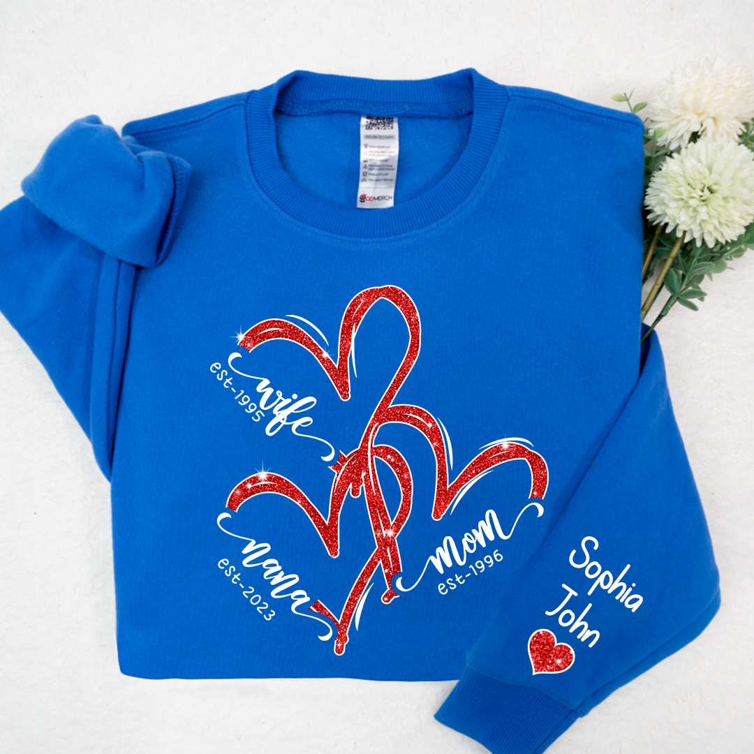 Lofaris Wife Mom Nana Heart Gift For Christmas CTH01 Sweatshirt