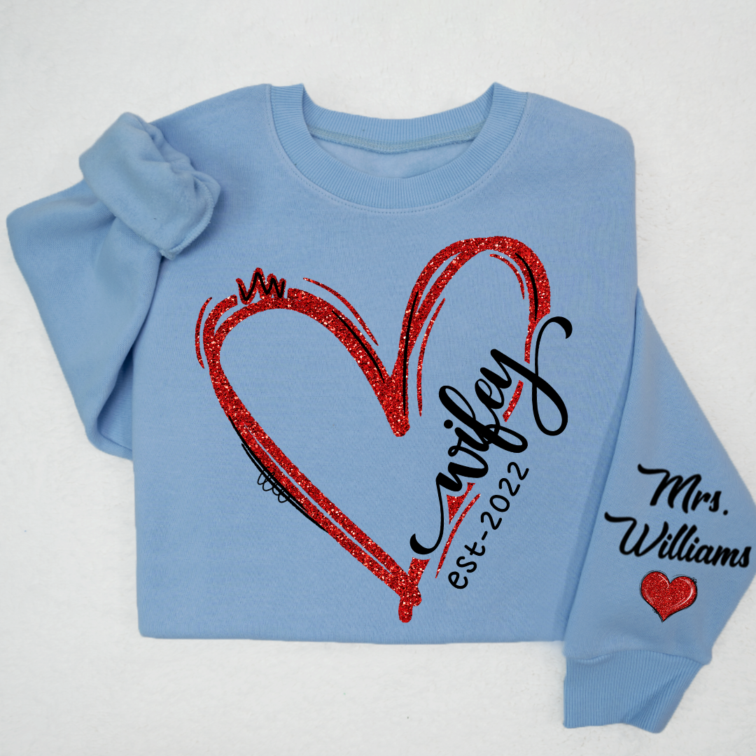 Lofaris Heart Glitter Merry Wifey Est And Custom Names LTP01