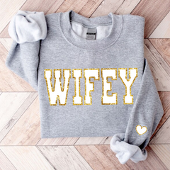 Lofaris Wifey Glitter Sweatshirt Engagement Gift Bridal Shower For Bride