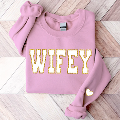 Lofaris Wifey Glitter Sweatshirt Engagement Gift Bridal Shower For Bride