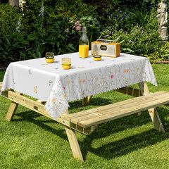 Lofaris Wild Flower Butterflies Pattern Rectangle Tablecloth