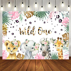 Lofaris Wild One Leopard Floral Safari 1st Birthday Backdrop