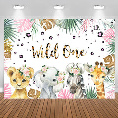 Lofaris Wild One Leopard Floral Safari 1st Birthday Backdrop