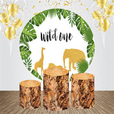 Lofaris Wild One Outdoor Animals Round Birthday Backdrop Kit