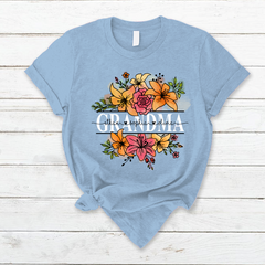 Lofaris Wildflower Grandma And Kids Custom Gift T - Shirt