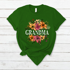 Lofaris Wildflower Grandma And Kids Custom Gift T - Shirt