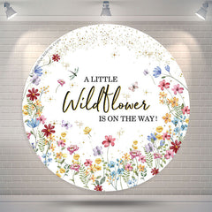 Lofaris Wildflower Is On The Way Round Baby Shower Backdrop