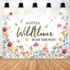 Lofaris Wildflower On The Way Sparkling Baby Shower Backdrop
