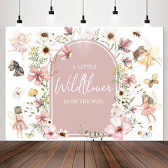 Lofaris Wildflowers Fairy Butterfly Baby Shower Backdrop