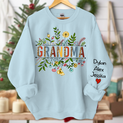 Lofaris Wildflowers Grandma And Grandkids Two Sides Sweatshirt