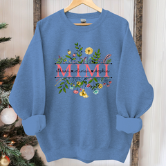 Lofaris Wildflowers Mimi And Grandkids White Sweatshirt