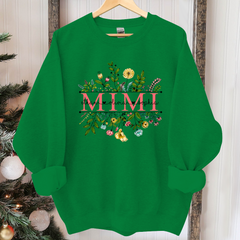 Lofaris Wildflowers Mimi And Grandkids White Sweatshirt