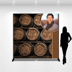 Lofaris Wine Cask Custom Photo Birthday Repeat Backdrop