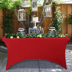 Lofaris Wine Red Fitted Spandex Rectangle Banquet Table Cover