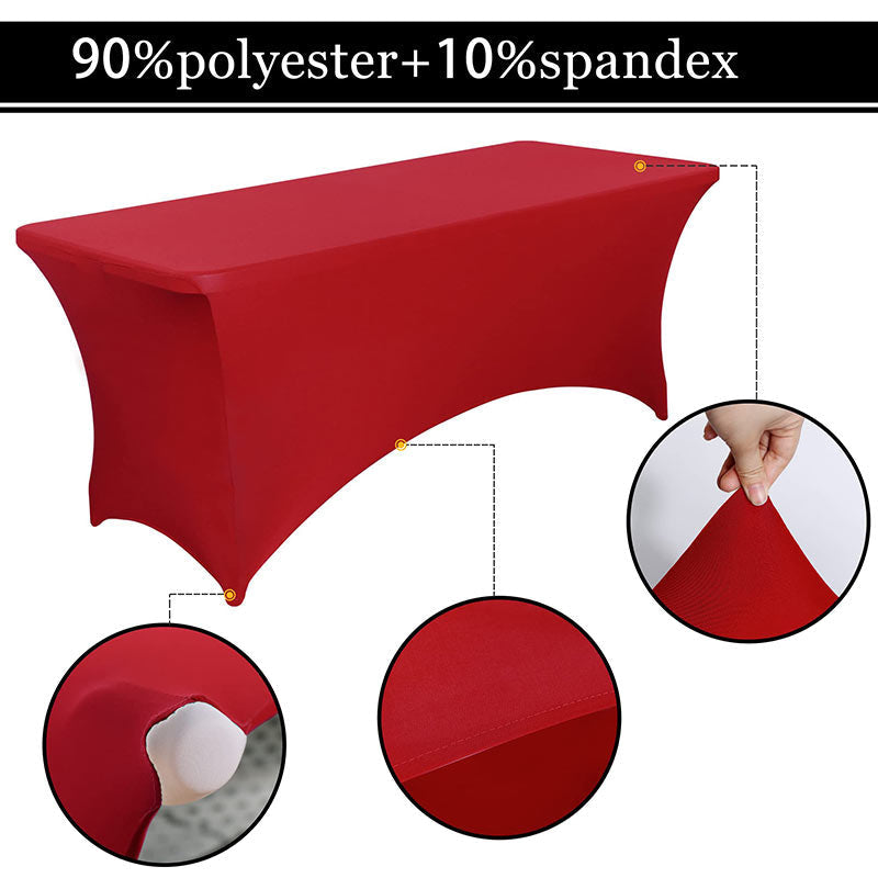 Lofaris Wine Red Fitted Spandex Rectangle Banquet Table Cover