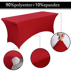 Lofaris Wine Red Fitted Spandex Rectangle Banquet Table Cover