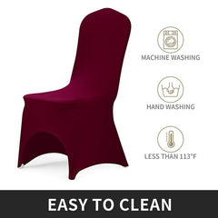 Lofaris Wine Red Open Back Stretch Spandex Banquet Chair Cover