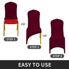 Lofaris Wine Red Open Back Stretch Spandex Banquet Chair Cover