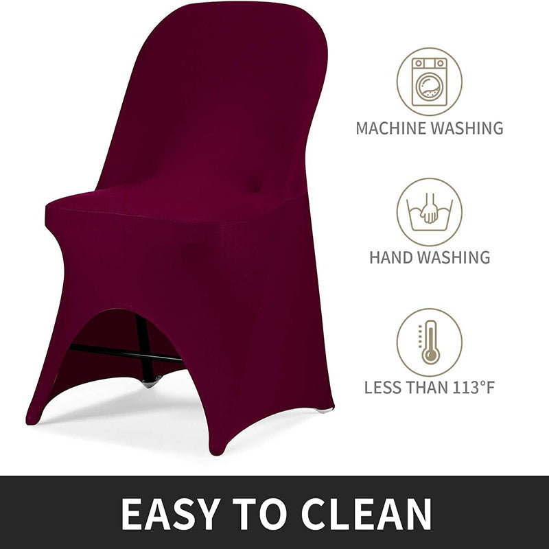 Lofaris Wine Red Open Back Stretch Spandex Folding Chair Cover