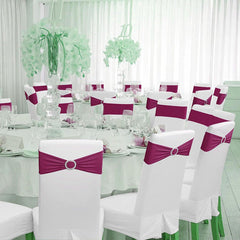 Lofaris Wine Red Spandex Elastic Banquet Chair Bands Ties Bows