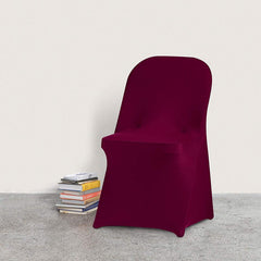 Lofaris Wine Red Stretch Spandex Banquet Folding Chair Cover