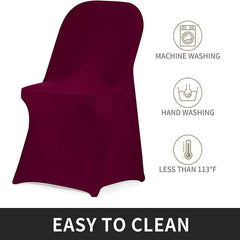 Lofaris Wine Red Stretch Spandex Banquet Folding Chair Cover