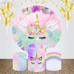 Lofaris Wing Floral Unicorn Circle Backdrop Kit For Birthday