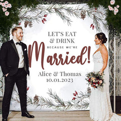 Lofaris Winter Eat And Drink Party For Married Wedding Backdrop