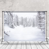 Lofaris Winter Pines And White Sky Photography Backdrop