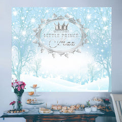 Lofaris Winter Prince Snowflakes Custom Baby Shower backdrop