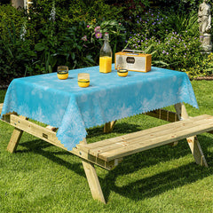 Lofaris Winter Snowflake Blue Rectangle Tablecloth for Cafe
