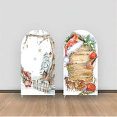 Lofaris Winter Tree Deer Christmas Double Arch Backdrop Kit