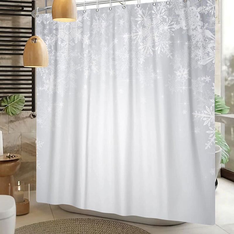 Lofaris Winter White Snowflake Christmas Shower Curtain