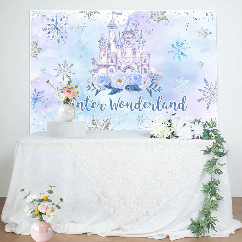 Lofaris Winter Wonderland Castle Snowy Birthday Backdrop