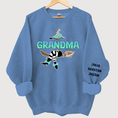 Lofaris Customized Witch Grandma Halloween Sweatshirt with Grandkids Names CL11