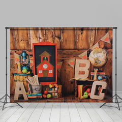 Lofaris Wood Back To School Backdrop for Children Photo Booth
