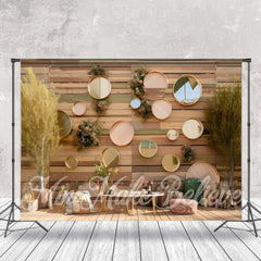 Lofaris Wood Board Wall Mirror Birthday Cake Smash Backdrop