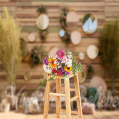 Lofaris Wood Board Wall Mirror Birthday Cake Smash Backdrop