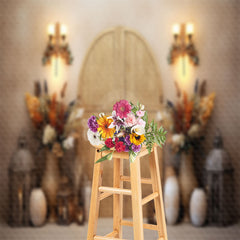 Lofaris Wood Door Vase Warm Newborn Boho Photo Backdrop