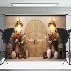 Lofaris Wood Door Vase Warm Newborn Boho Photo Backdrop