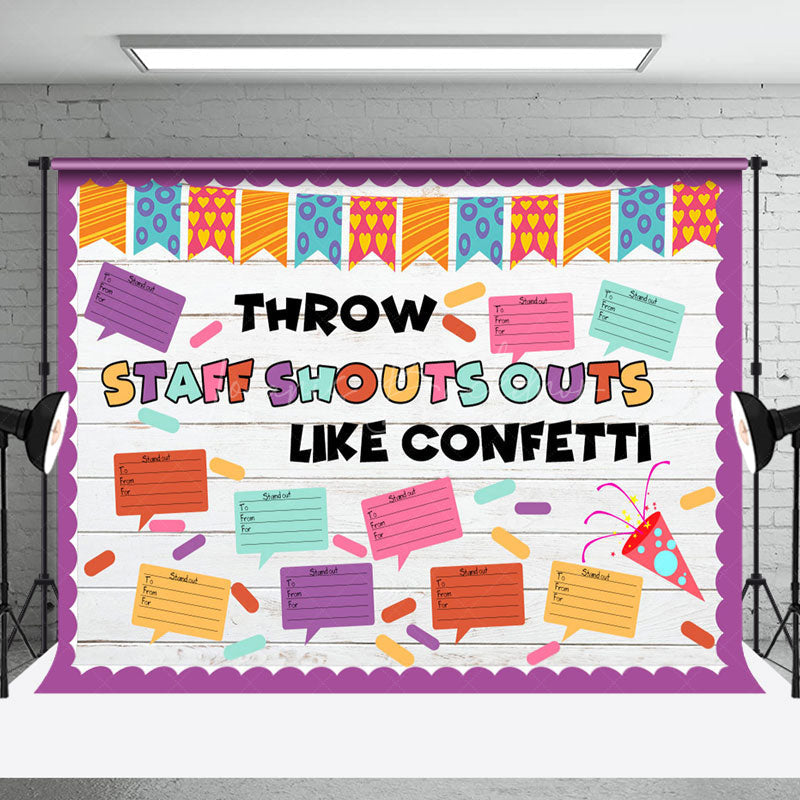 Lofaris Wood Staff Shouts Outs Employee Recognition Backdrop