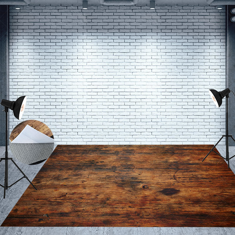 Lofaris Wood Texture Light Scratch Style Floor Backdrop