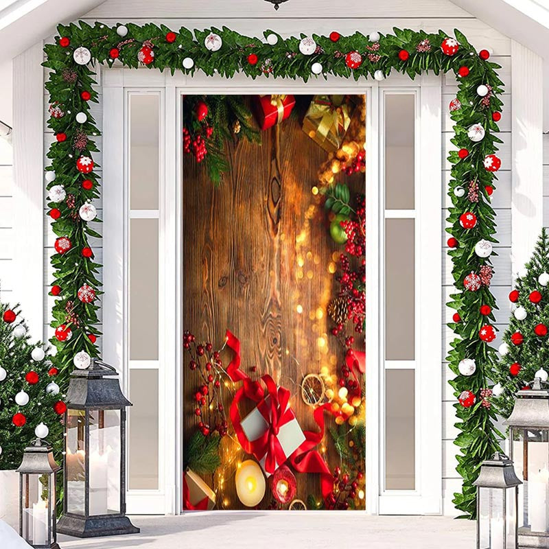 Lofaris Wooden Board Glitter Light Warm Christmas Door Cover