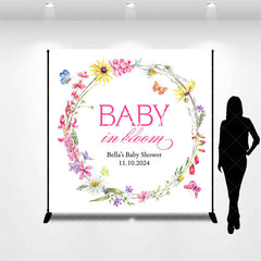 Lofaris Wreath Baby In Bloom Custom Gender Reveal Backdrop