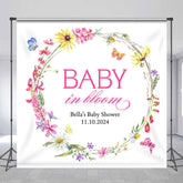 Lofaris Wreath Baby In Bloom Custom Gender Reveal Backdrop